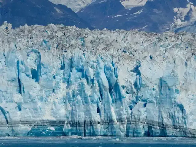 Tidewater glaciers meeting the sea on the Alaskan coast