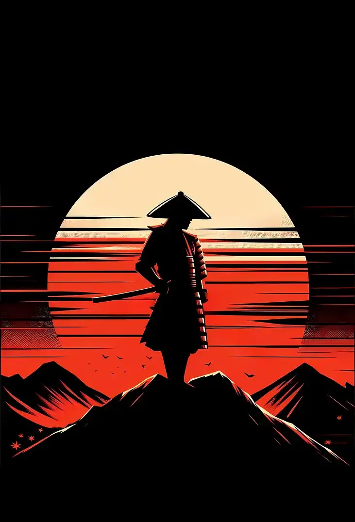A samurai in traditional armour